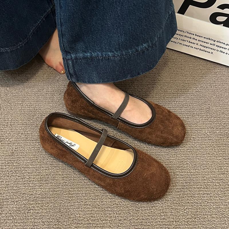 Fashion Bailamos Women Flats Fashion Round Toe Women Mary Janes Shoes Autumn Female Shallow Footwear Buckle Strap Ladies Ballet Shoes