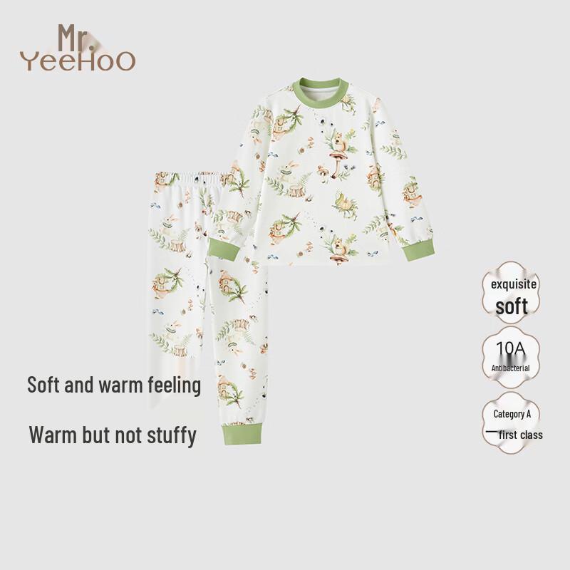 YEEHOO 10A Antibacterial Kids Thermal Pajama Set 90CM