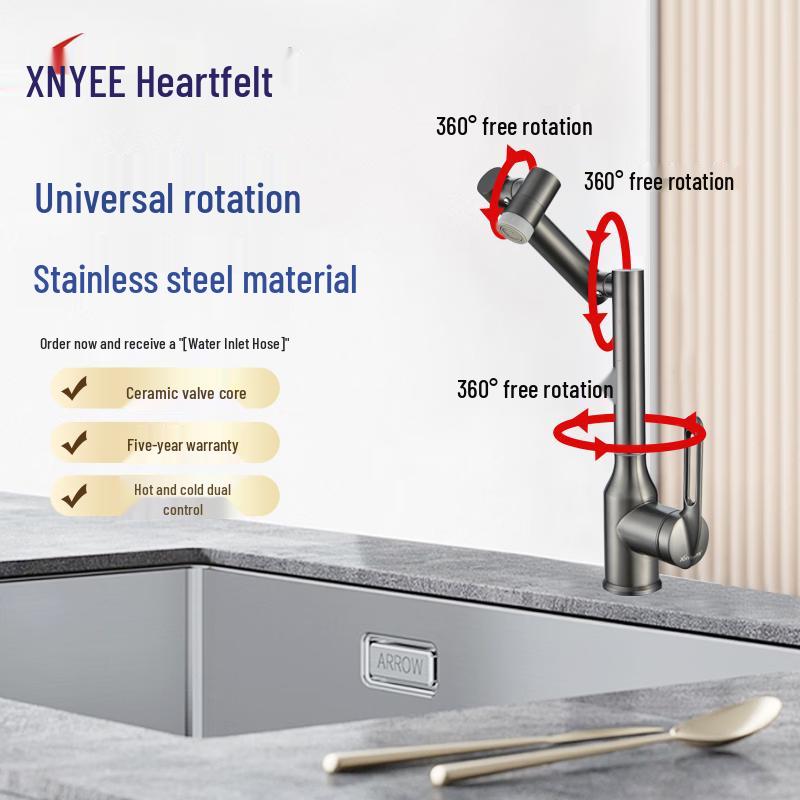 XNYEE Universal Rotating Folding Kitchen Faucet