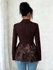2026 Spring/Autumn Color Block Lace Waist Slimming A-line Women's Suit Jacket