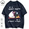 Sleeping In A Monday World Printing Retro Unisex T-Shirts Loose Cotton T Shirt Trendy Summer Tee Unisex Fashion Sports Clothes