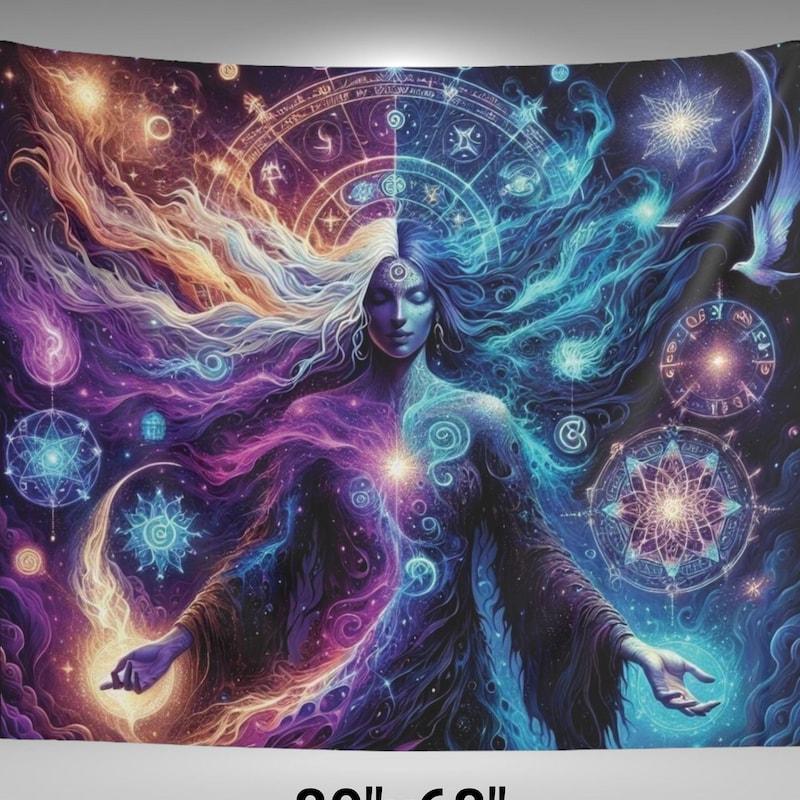 Tapestry Goddess Hecate cosmic witch divine 75x100