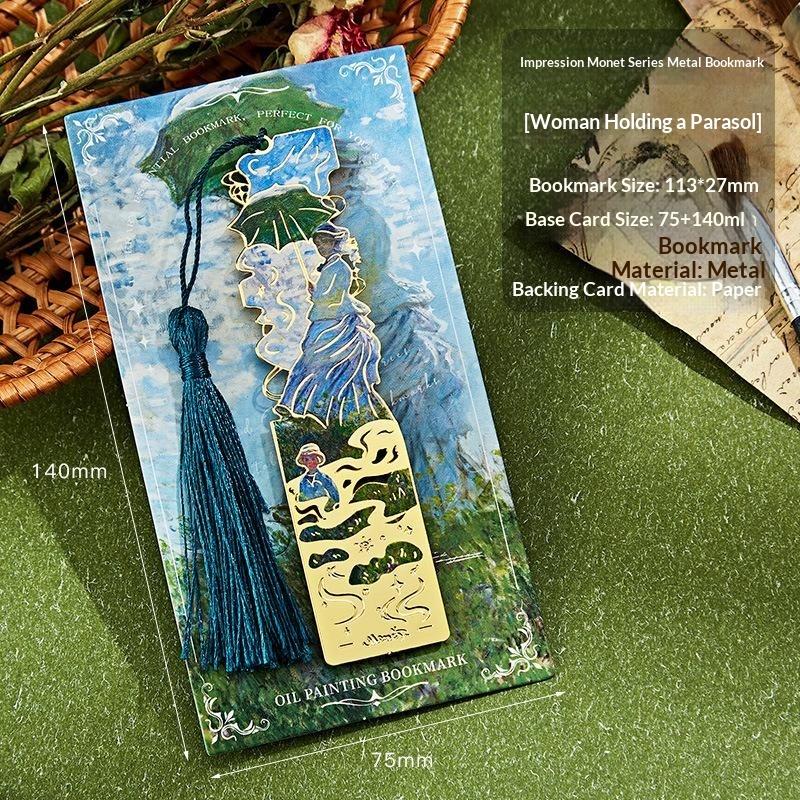 1/4Pcs Vintage Oil Painting Creative Metal Bookmark Bookmark Office School Supplies Funny Gift Stationery Items