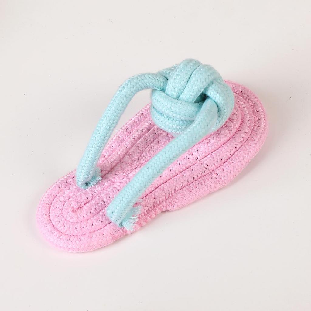Pet Cotton Rope Slippers: Durable Bite-Resistant Toys for Dogs of All Sizes, Promoting Dental Health with Knot Design.