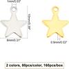 304 Stainless Steel Charms Star Golden & Stainless Steel Color 10x8x0.8mm Hole: 1mm 160pcs/box