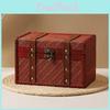 Car Wooden Storage Organizer Lockable Medicine Box With Retro Woven Password
