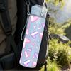 1PC Pink Purple Heart Seamless Print 750ml Color Plastic Sports Water Bottle Leakproof Flip Straw Lid Suitable for Sports Office Home Use