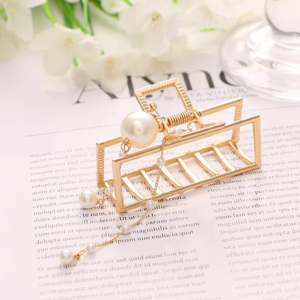 Metal Butterfly Pearl Butterfly Pendant Hairpin Pure Color Sweet and Lovely Gentle Girl Simple Hairpin