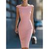 GMXIA Women's Fashion Summer Spring Sleeveless One-shoulder Solid Color Print Casual Dresses