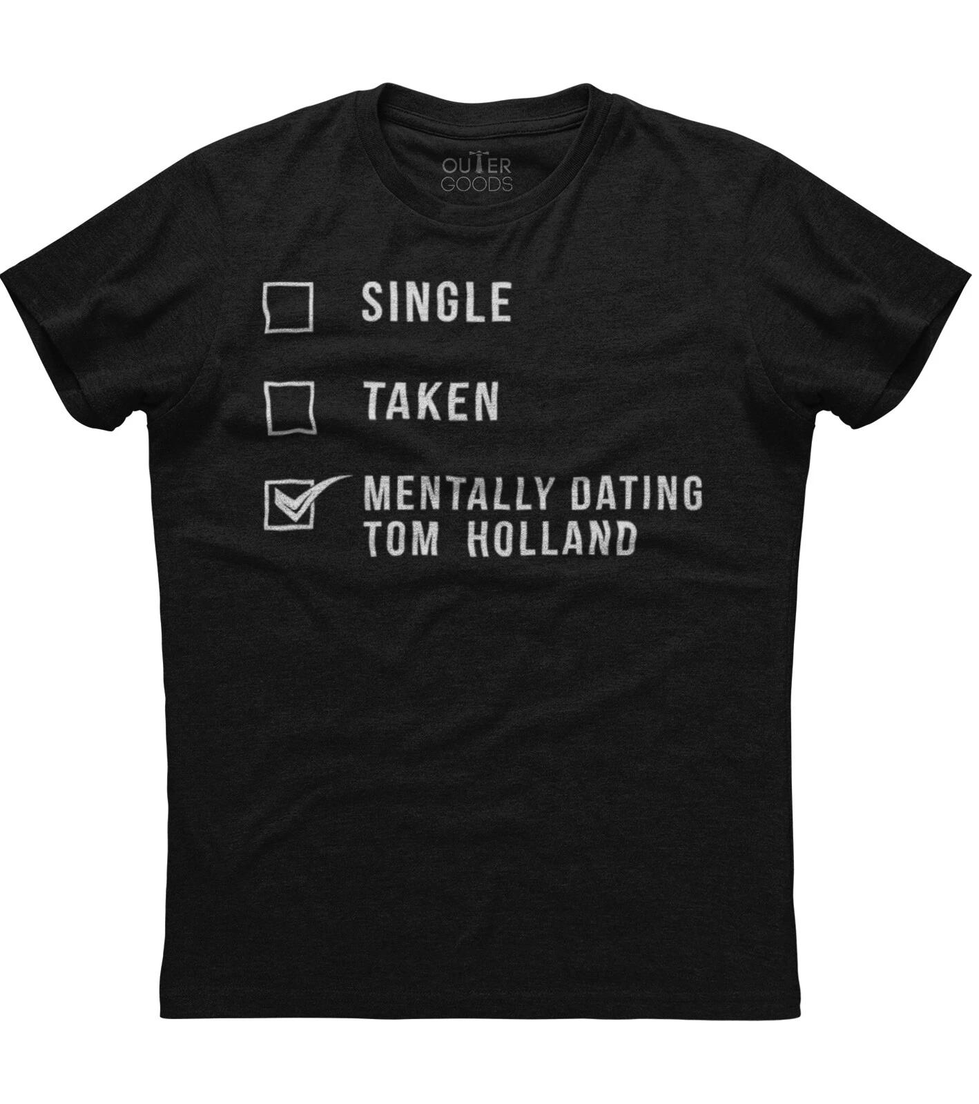 Mentally Dating Tom Holland Mens Short Sleeve New Cotton Black T-shirt L