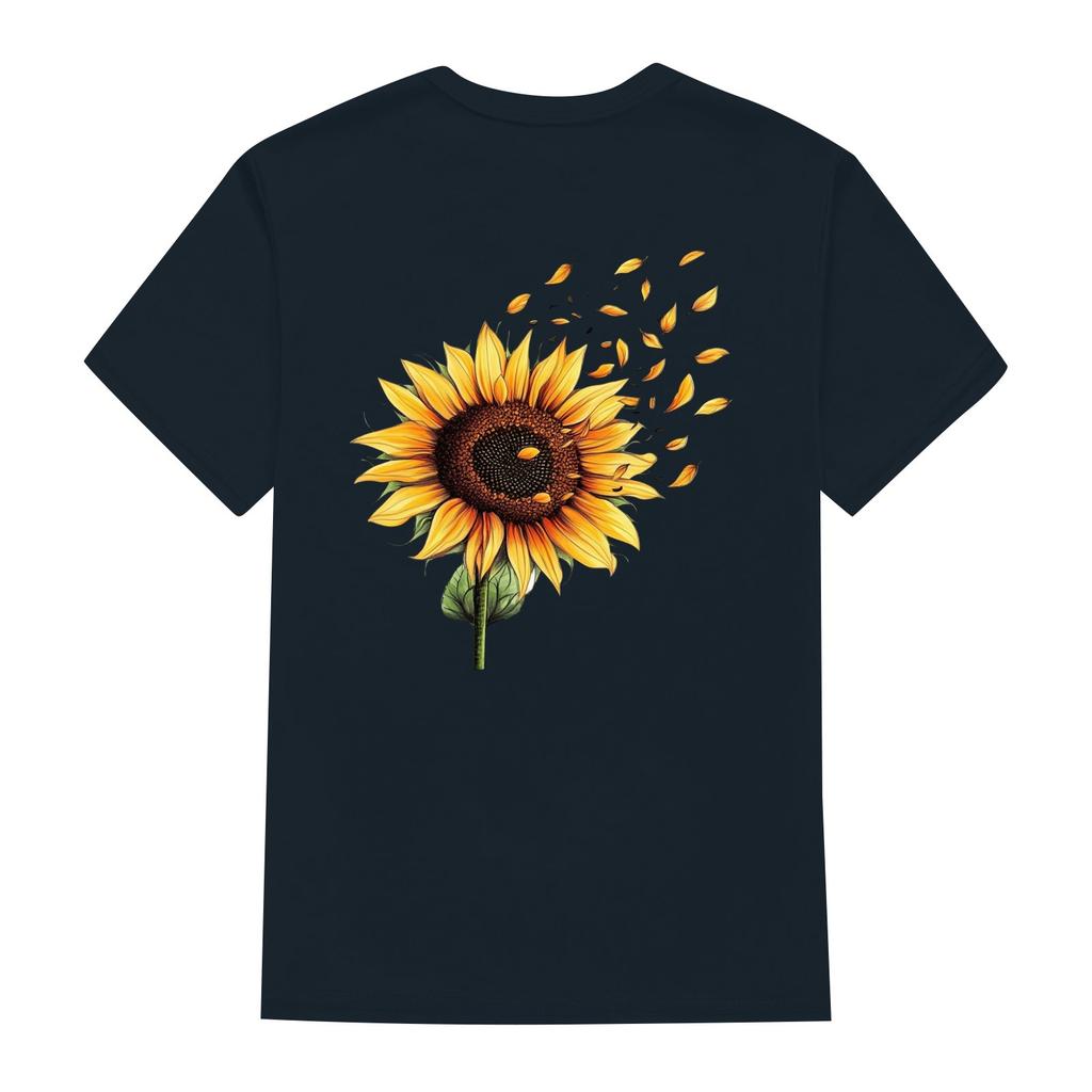 Women's Fashionable Round Neck Casual Retro Print Short Sleeved T-shirt Top