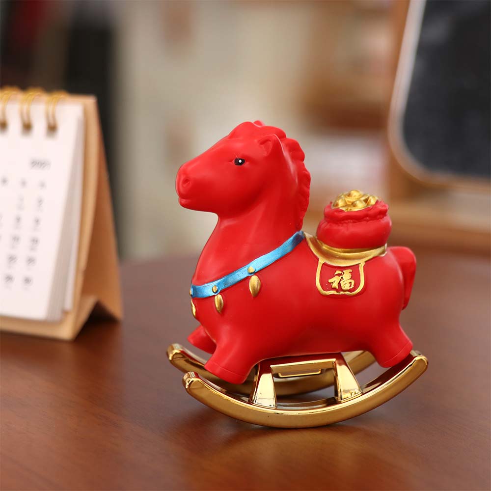 Resin Year of The Horse Zodiac Ornament Mini Horse Mascot Statue Pony Sculpture  Study