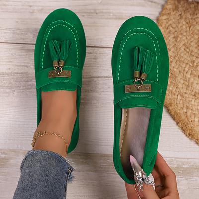 Fashion Women Loafers Outdoor Tassels Flat Sneakers Women Comfortable Vacation Shoes Round Toe Walking Shoes Ladies Zapatos De Mujer