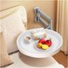 White Collapsible Coffee Desk Wall Mounted Floating Round Tray  for Bedroom Living Room