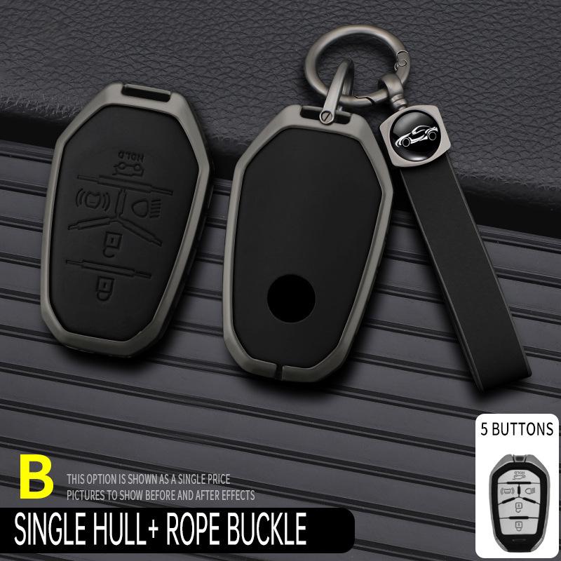 Genuine Leather Key Cover for SsangYong Motor Korando/Rexton Buckle