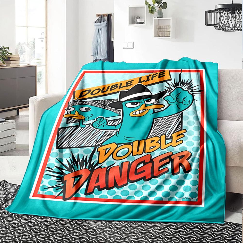 1pc Phineas and Ferb3 Blanket, Gift, for Men and Women, Soft Blanket, Good for Sofa Bed Couch Travel, Lightweight Flannel Blanket