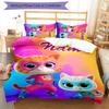 3pcs Super Kitties Adventures1 Cover Set - Personalized Name, HD Printed Bedding with 1 Cover and 2 Pillowcases - Perfect for Home Decor, Easy C