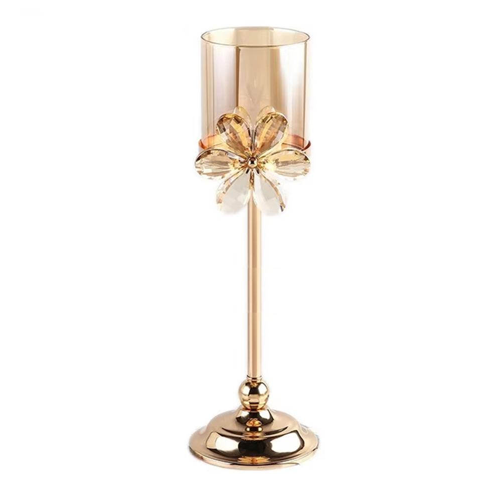 Crystal Petal Glass Candlestick Anti-slip European Style Candle Containers  Bedroom