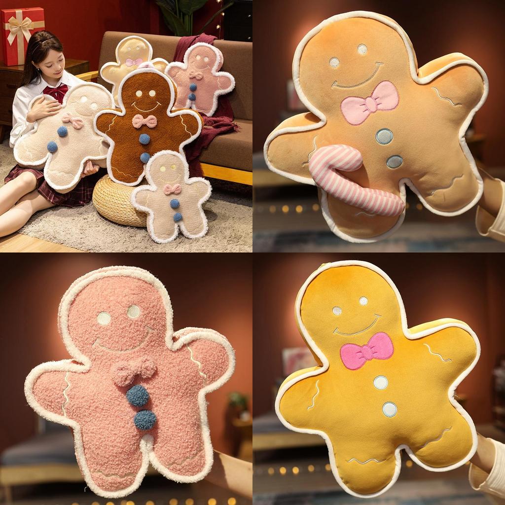Christmas Gingerbread Man Plush Toy For Kids Bedtime Sleep Pillow Gift Idea