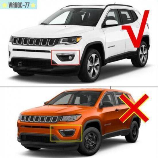 For 2017- Jeep Compass ABS Red Front Fog Light Lamp Strip Cover Trim 2X New