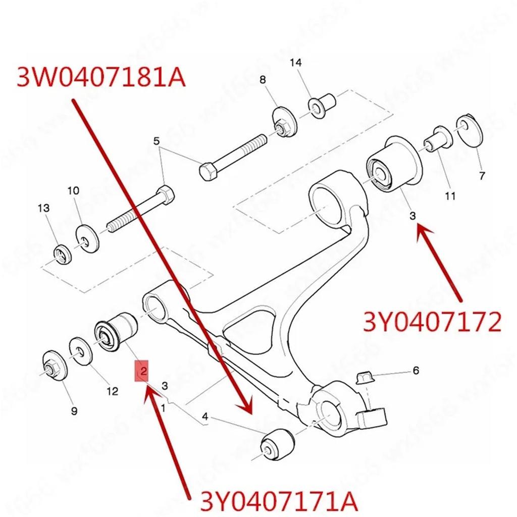Front Lower Suspension Swing Arm Bushing for Bentley Mulzanne 6.8T OEM 3Y0407172A, 3Y0407171A, 3W0407181A (3Y0407172A -Big Bush)