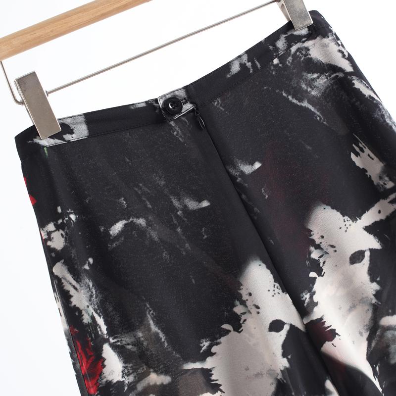 Elegant Summer Chiffon Pants Women Fashion Casual High Waist Wide Leg Pants Vintage Clothes