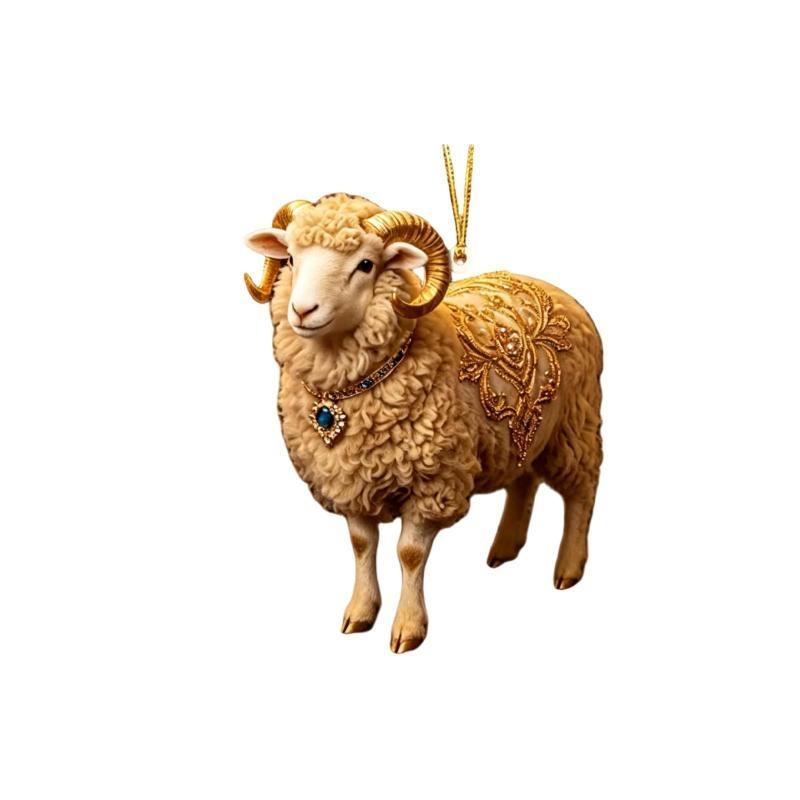 Acrylic Chinese Zodiac Goat Hanging Ornament Auspicious Design For Spring Festival New Year Home Decorationation