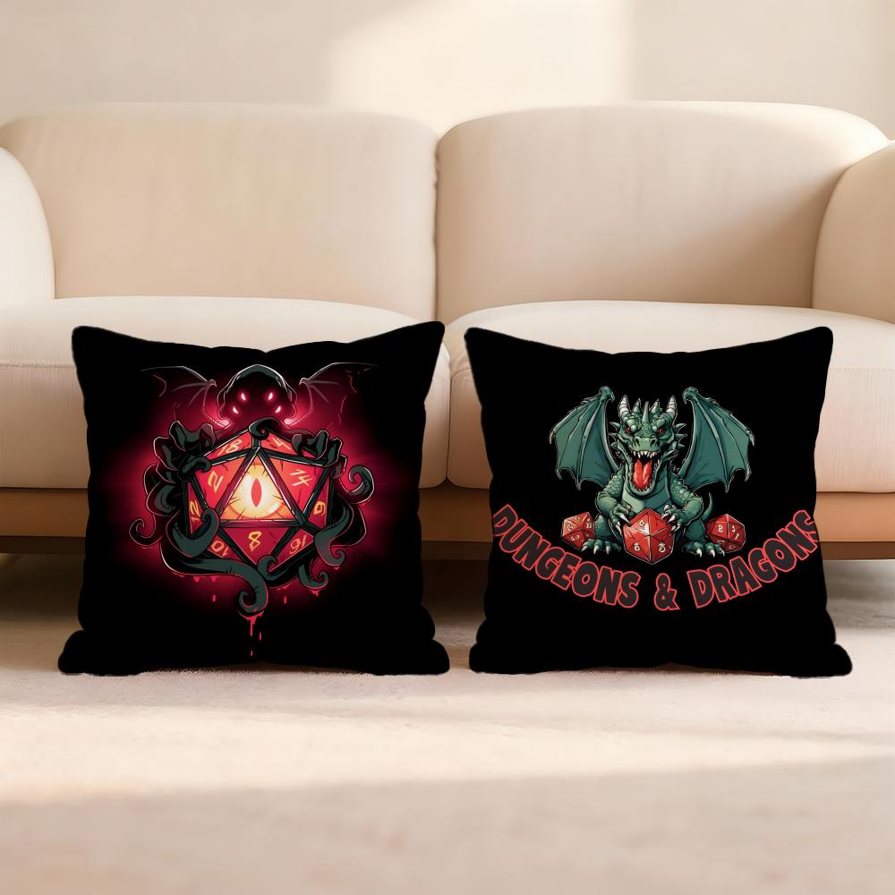 D-Dungeons & Dragons Game Cushion Cover Home & Car Multi-Scene Pillow Cover - Reversible, Soft & Durable for Daily Use