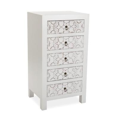 Kommode - VERSA - Dybe - 90 x 48 x 40 cm - Weiß - Melaminbeschichtete MDF-Platte
