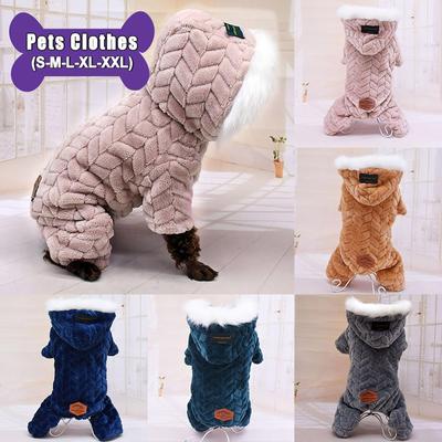 Pet Clothing Polyester Hoodied Sweatshirts Dog Clothes Plus Plush