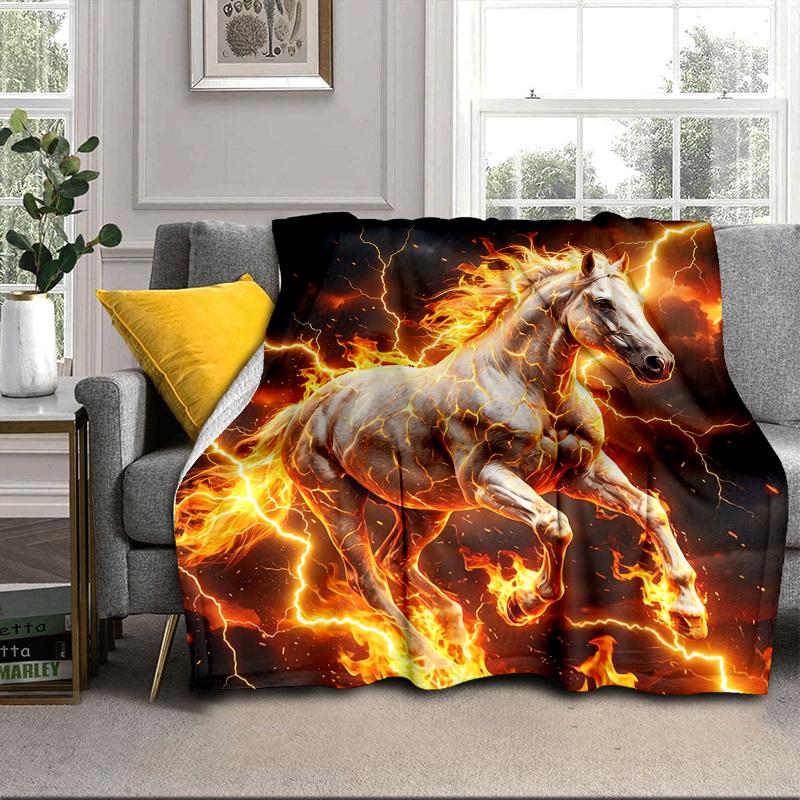 Ethereal Horse In Storm Blanket Flannel Blanket Throw Blanket Sofa Cover Blanket Soft Premium Blanket Picnic Blanket Tv Blanket Gifts