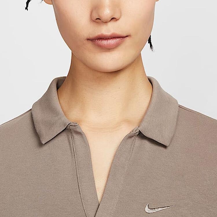 Nike Sportswear Casual Series Fashion Versatile Short Sleeve T-Shirt Women Tops Brown DV7885-214