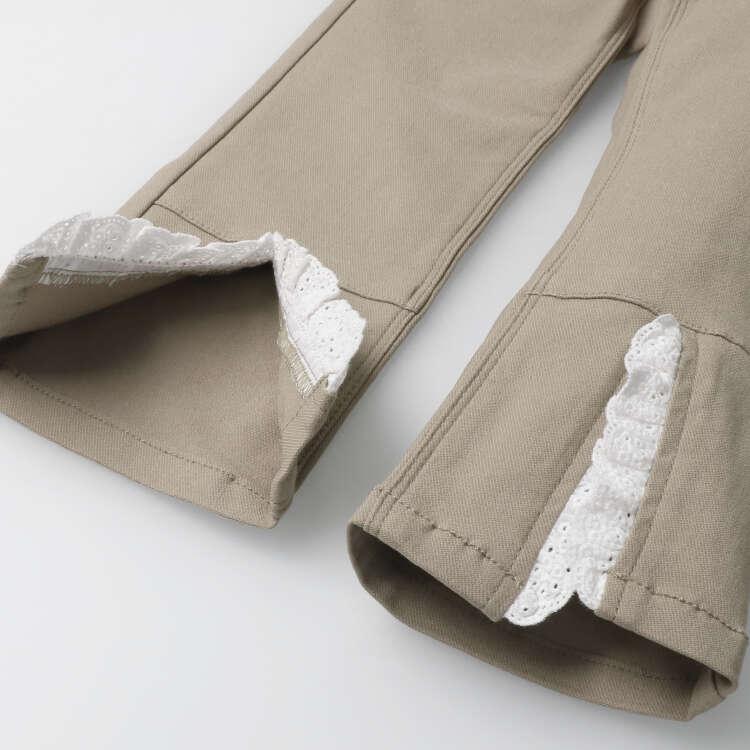 【Dětské oblečení】 půlměsíc (půlměsíc) Krajkové volánové dlouhé kalhoty 80cm-130cm N61005