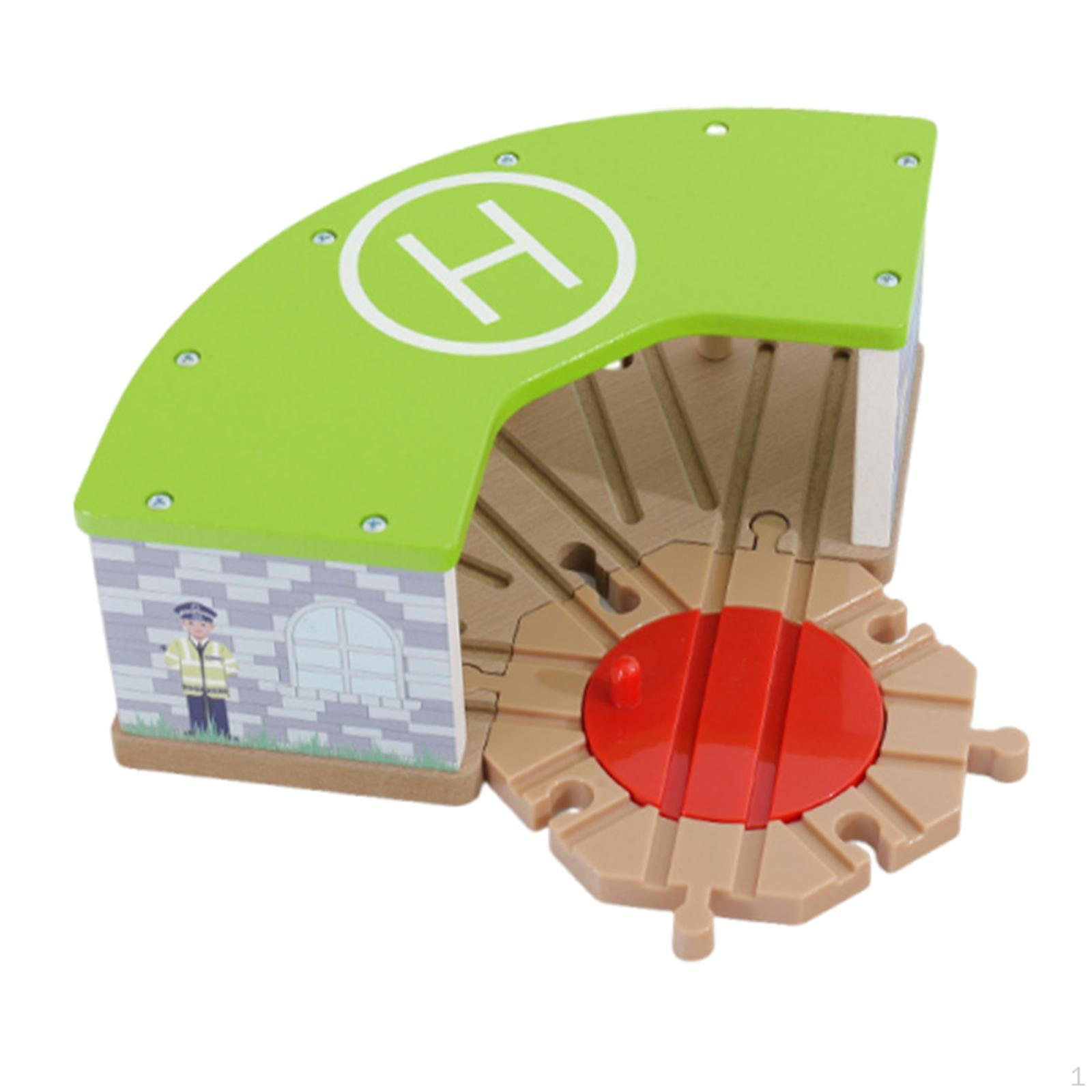 

Kids Train House Railway Accessory Fine Motor Skills with Five Way Switch Track Scene Prop for