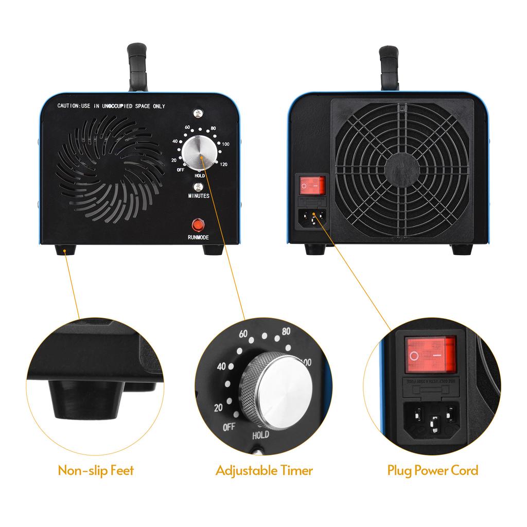 Digital Ozone Generator Air Purifier Ionizer Deodorizer Sterilizer for Bathroom Kitchen Living Room
