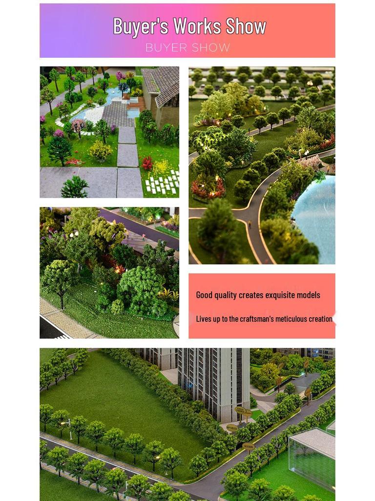 Mini DIY Model Train Landscape Tree Set - Simulated Plastic Trees for Sand Table Crafting