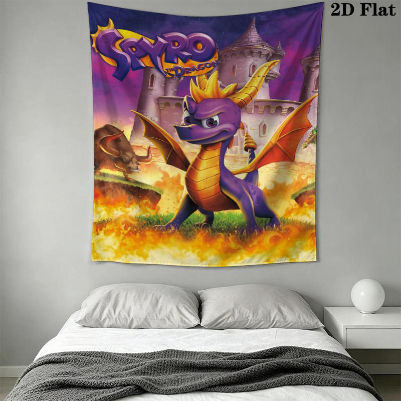 Spyro the Dragon Wall Tapestry Aesthetic Wall Hanging Printed Fabric Blanket Decorative Tapestries for Bedroom Living Room Home Decor