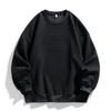 Lös Oversized Hoodie Casual Enfärgad Stål Tryckt Bokstav Pullover Rundhals Topp för Män