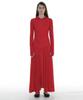 Partimento Woman Sheer Layered Hoodie Flare Dress_Red