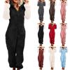 Women Long Sleeve Hooded Jumpsuit Pajamas Casual Winter Warm Rompe Sleepwear
