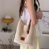 Newest Minimalist Summer Beach Woven Handles Tote Bag For Women Large Capacity Handmade Travel  Shoulder Crossbody Bag CLE