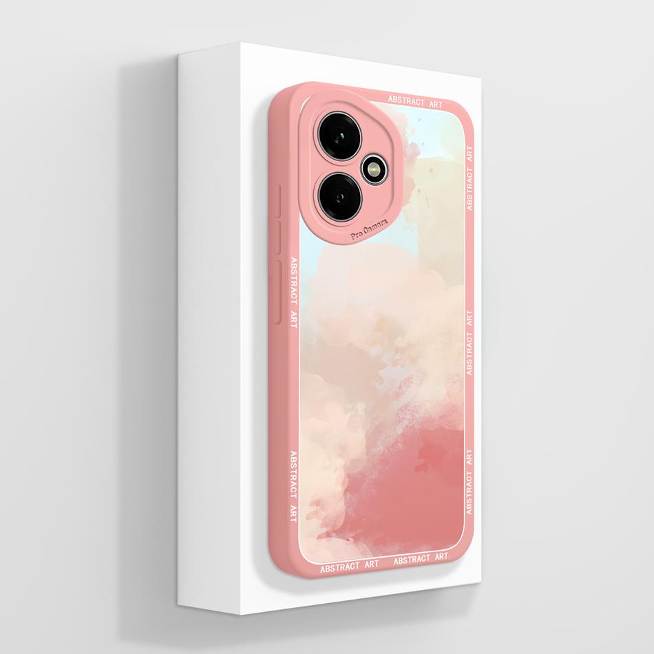 For Honor 400 Lite Case For Honor 400 Pro 5G Painted Flower Back Cover Full Protection Soft Funda Liquid Silicone Phone Housing
