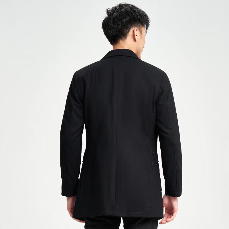 TRIES Men's Autumn/Winter Wool Blend Lapel Overcoat