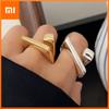 925 Sterling Silver Rings For Women Geometric Fine Jewelry Finger Adjustable Geometric Gold Ring For Party Birthday Gift