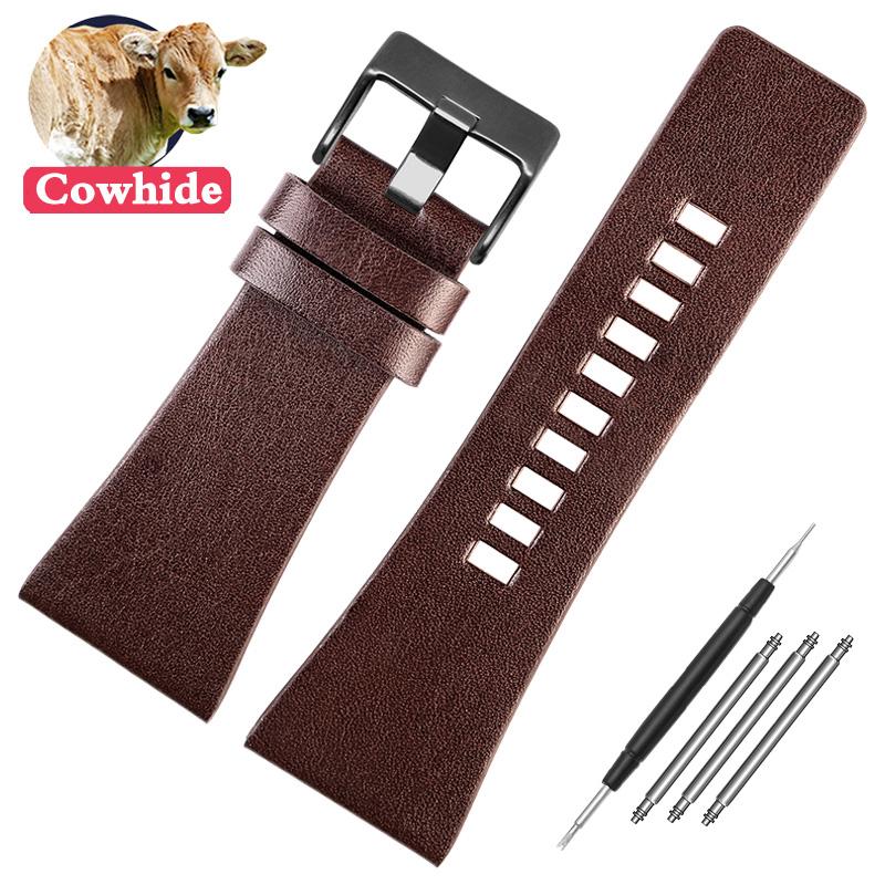 Curea de ceas din piele naturală Lea/pentru ceasuri Diesel DZ4386 1657 1399 1206 4323 Bandă neagră 22mm 24mm 26mm 27mm 28mm 30mm 32mm