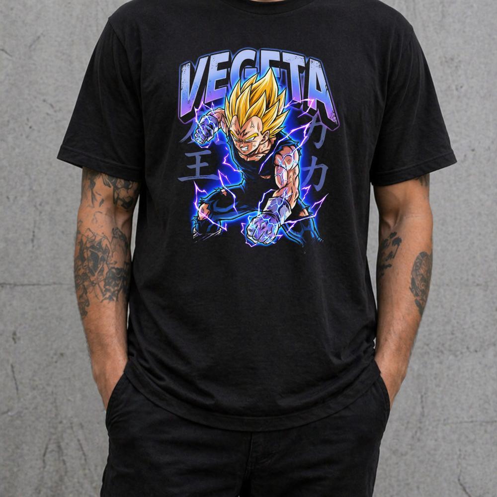 Vegeta Dragon Ball Z T Shirt Super Saiyan Anime Tee Adults Kids Gift Top 2XL