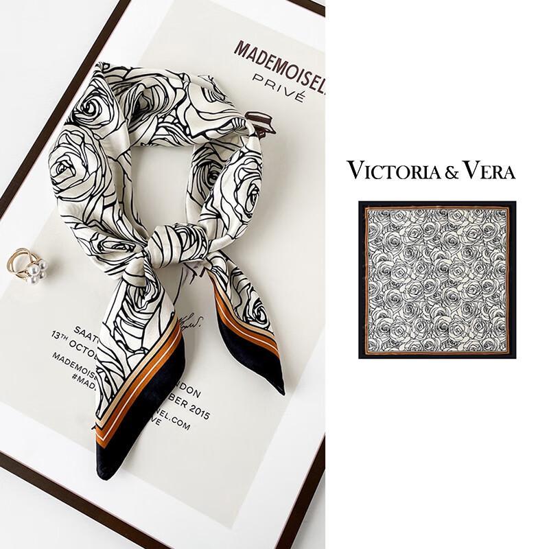 VICTORIA&VERA Printed Mulberry Silk Scarf V826ZS09