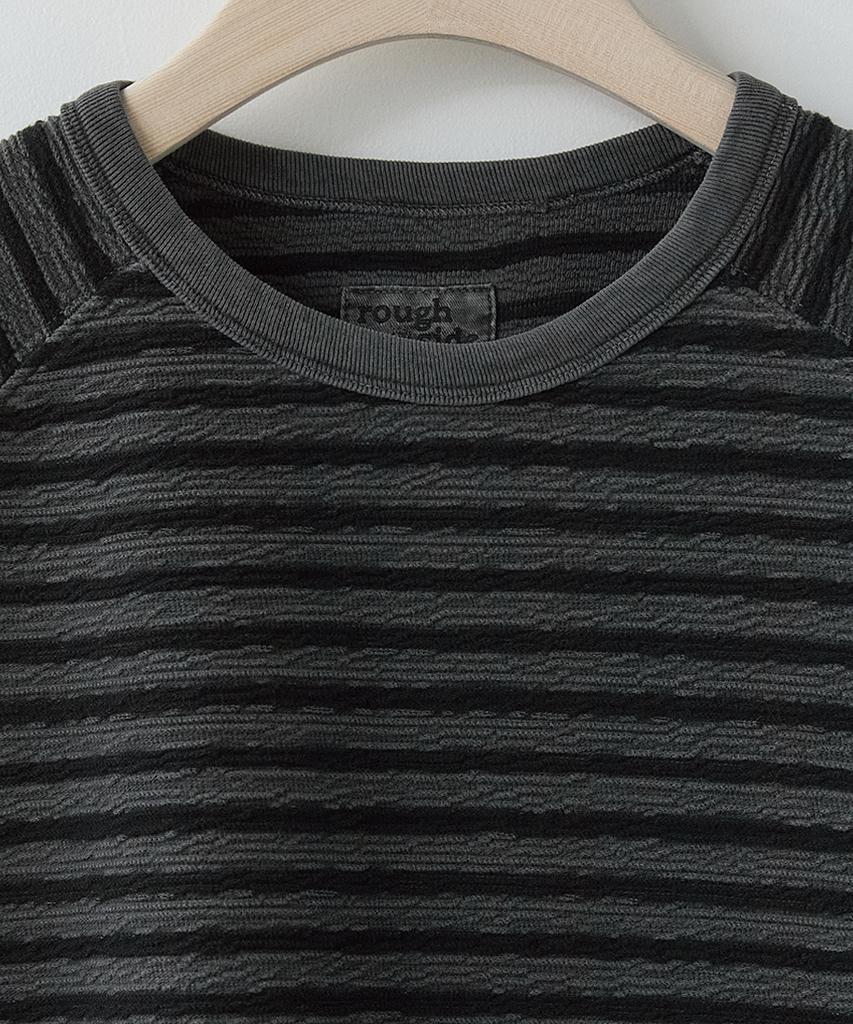 Leopeusaideu Dyed Stripe Half Sleeve Charcoal