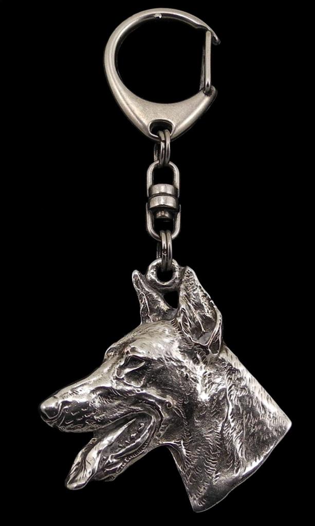 Dobermann, Doberman Pinscher, Dobie - Silver-plated Key Ring with Dog, Handbag Decoration, Backpack Pendant by Art-Dog Brand