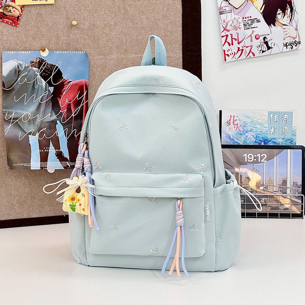 Schoolbag Japanese Ins Small Fresh Backpack Solid Color Versatile Casual Backpack Campus Style Junior and High School Student School Bag